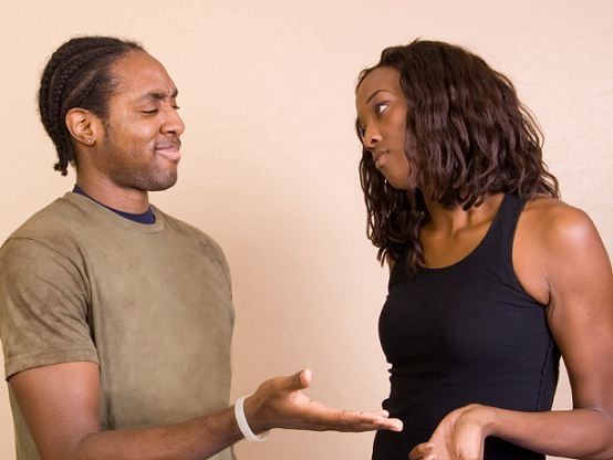 picture of Black couple arguing 